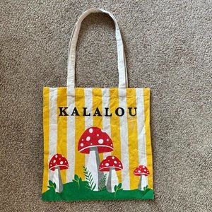 Kalalou Striped Mushroom Tote Bag